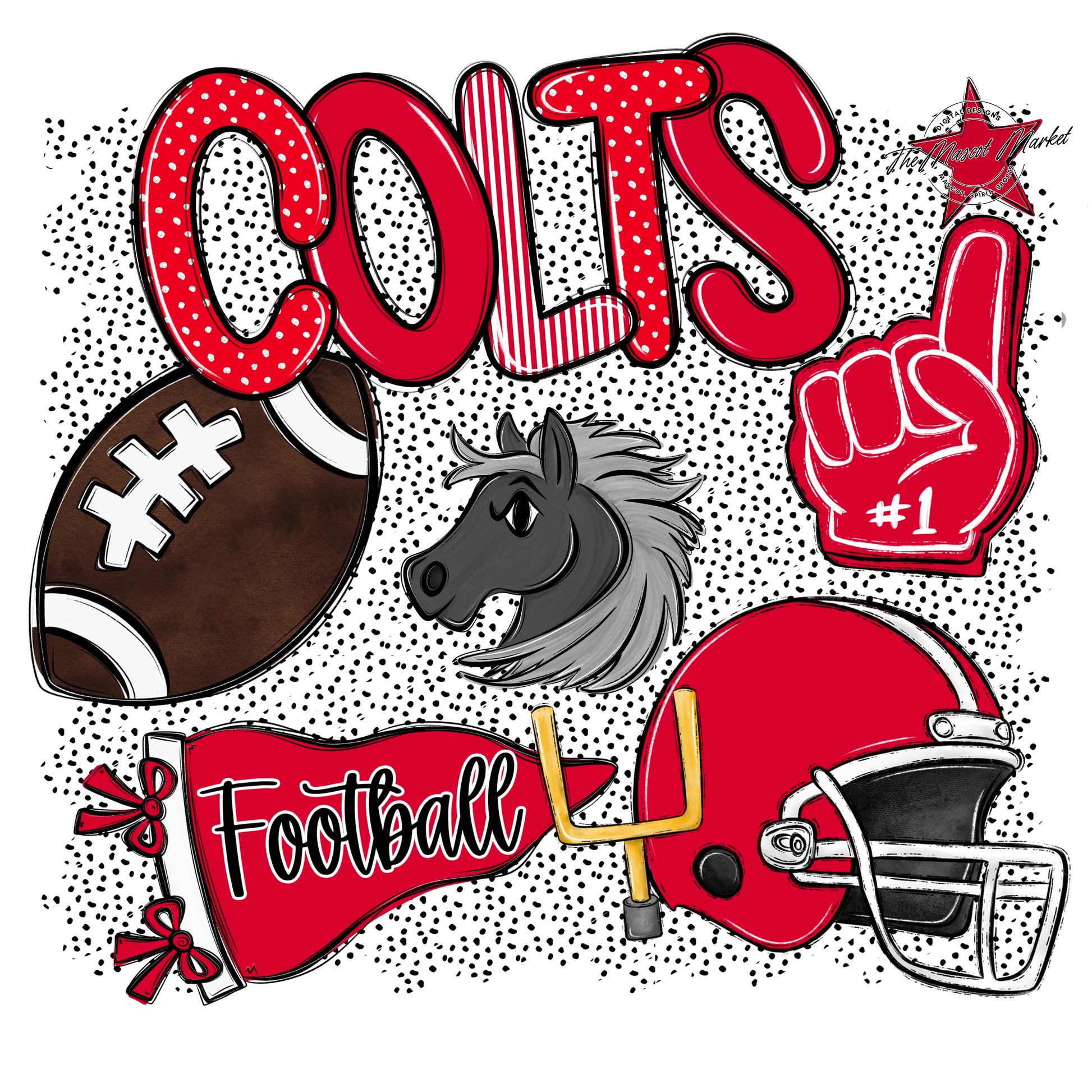 Colts Football Spirit-Red