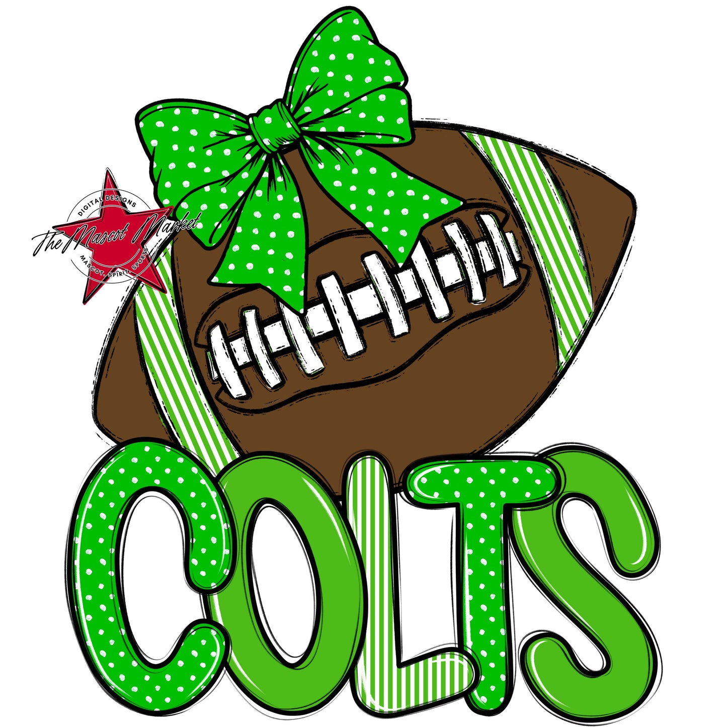 Colts Football Spirit Design-Bright Green