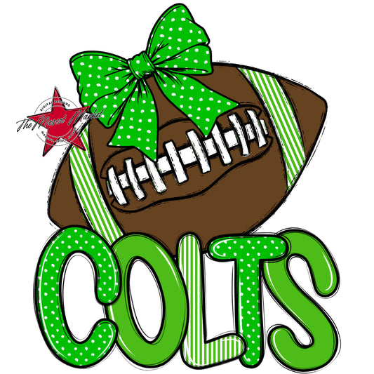 Colts Football Spirit Design-Bright Green