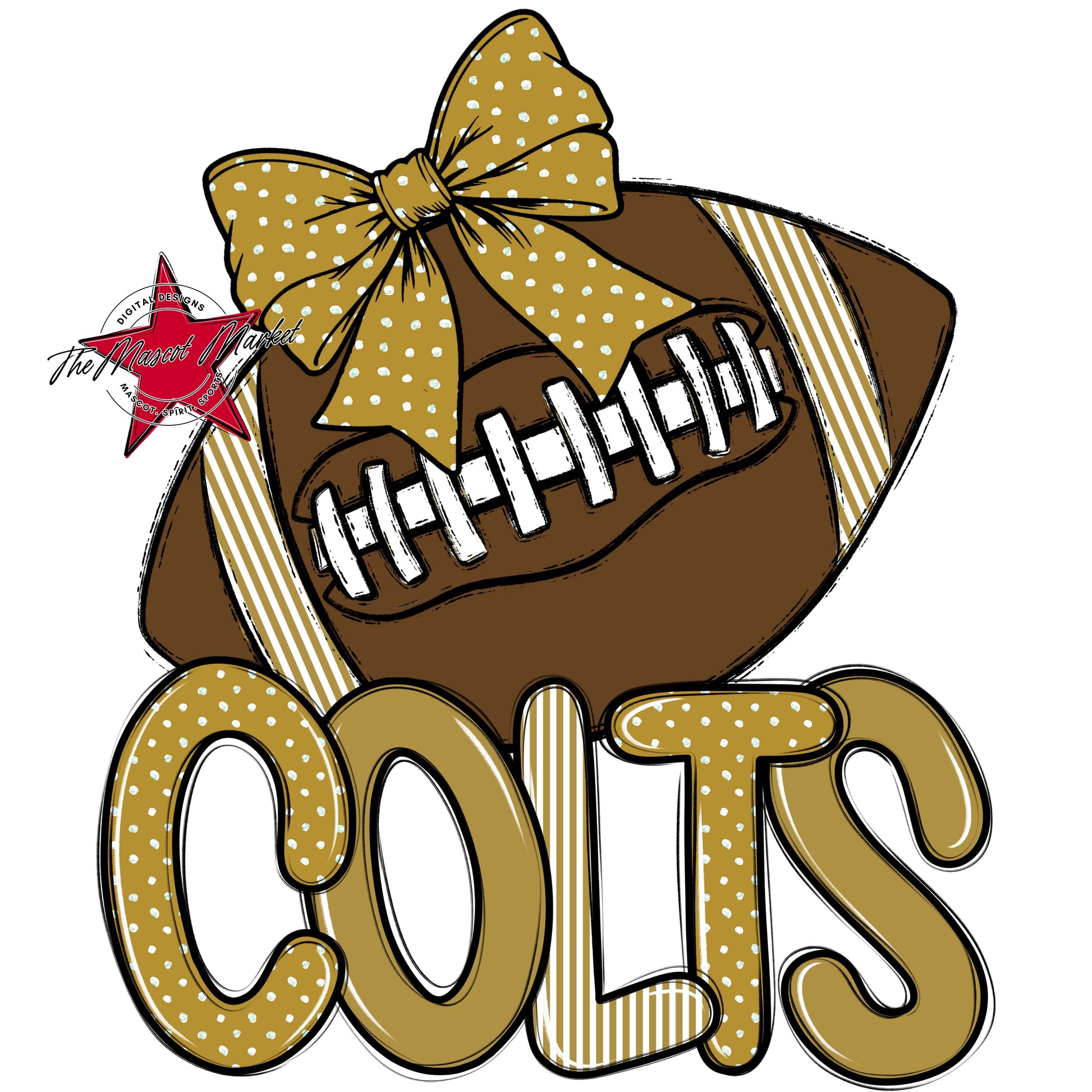 Colts Football Spirit Design-Gold