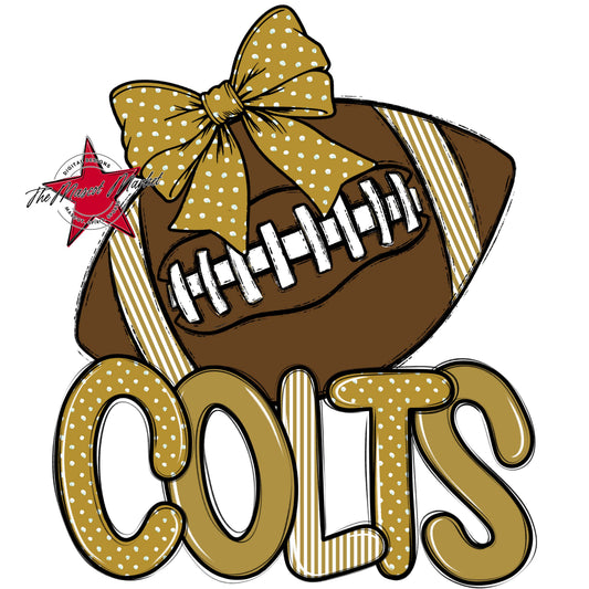 Colts Football Spirit Design-Gold