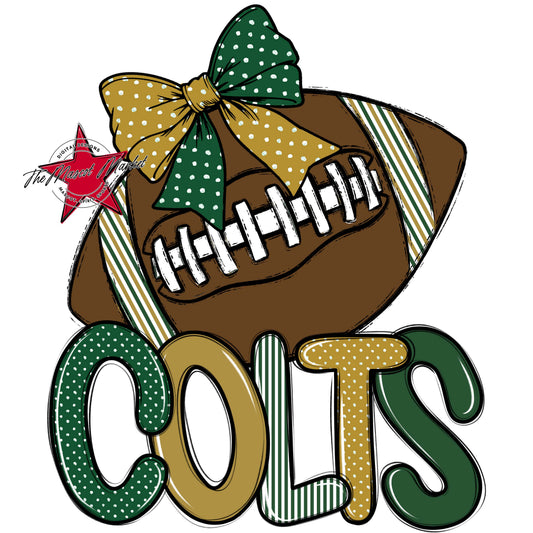 Colts Football Spirit Design-Green & Gold