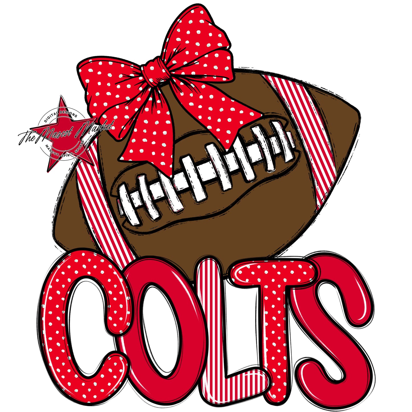 Colts Football Spirit Design-Red