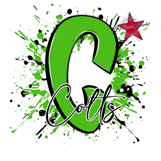 Colts Mascot Splatter-Bright Green