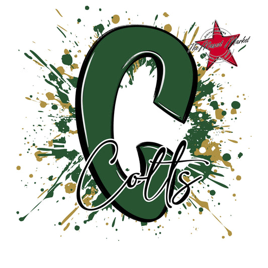 Colts Mascot Splatter-Green & Gold