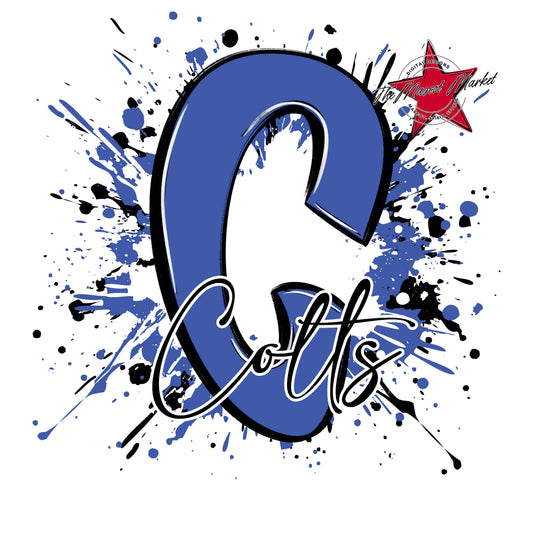 Colts Mascot Splatter-Off Blue