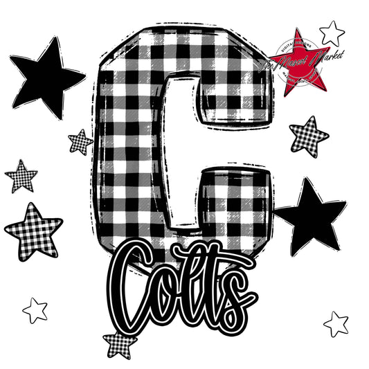Colts Plaid Star Design-Black