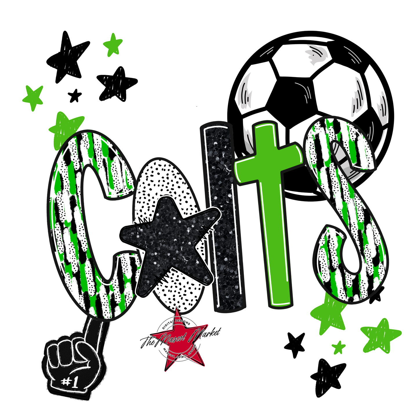 Colts Soccer Scrape-Bright Green