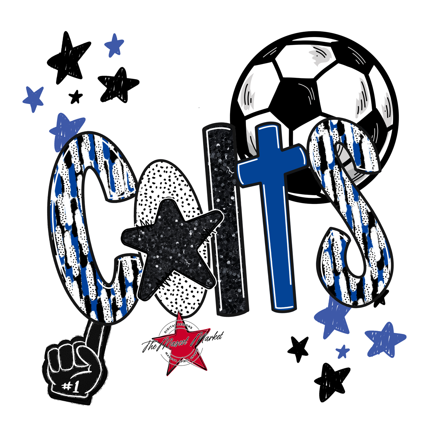 Colts Soccer Scrape-Off Blue