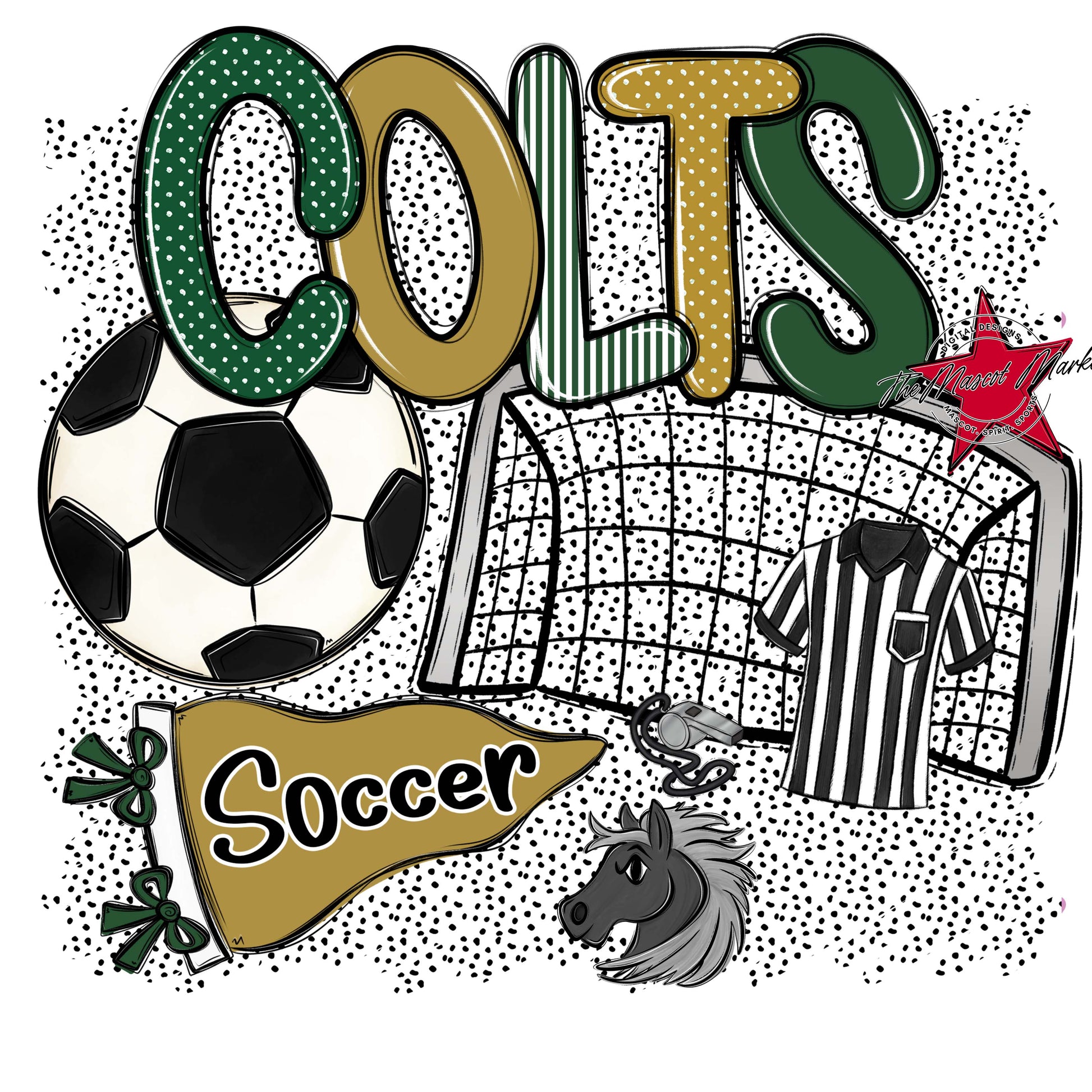 Colts Soccer Spirit-Green & Gold