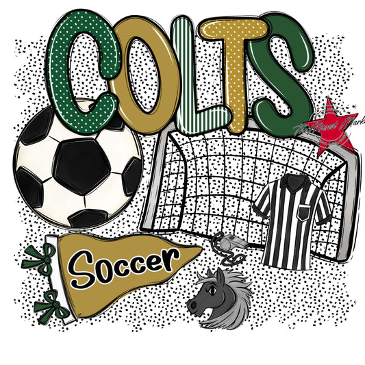 Colts Soccer Spirit-Green & Gold