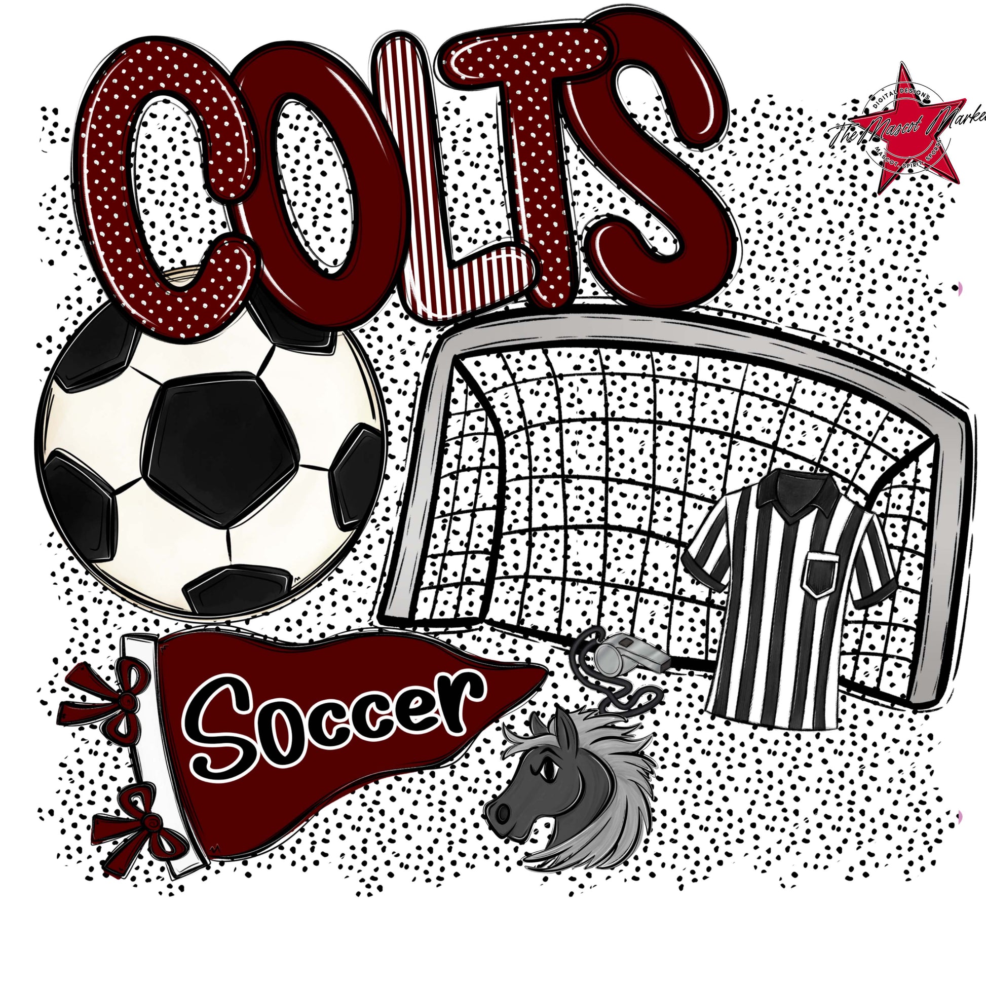 Colts Soccer Spirit-Maroon