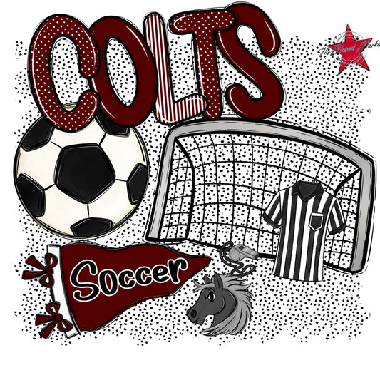 Colts Soccer Spirit-Maroon