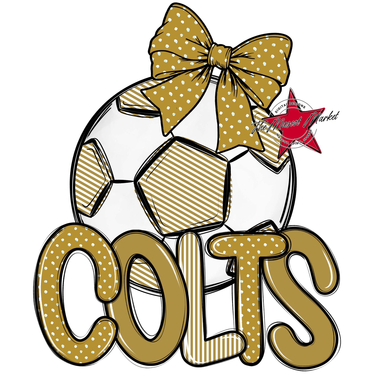 Colts Soccer Spirit Design-Gold