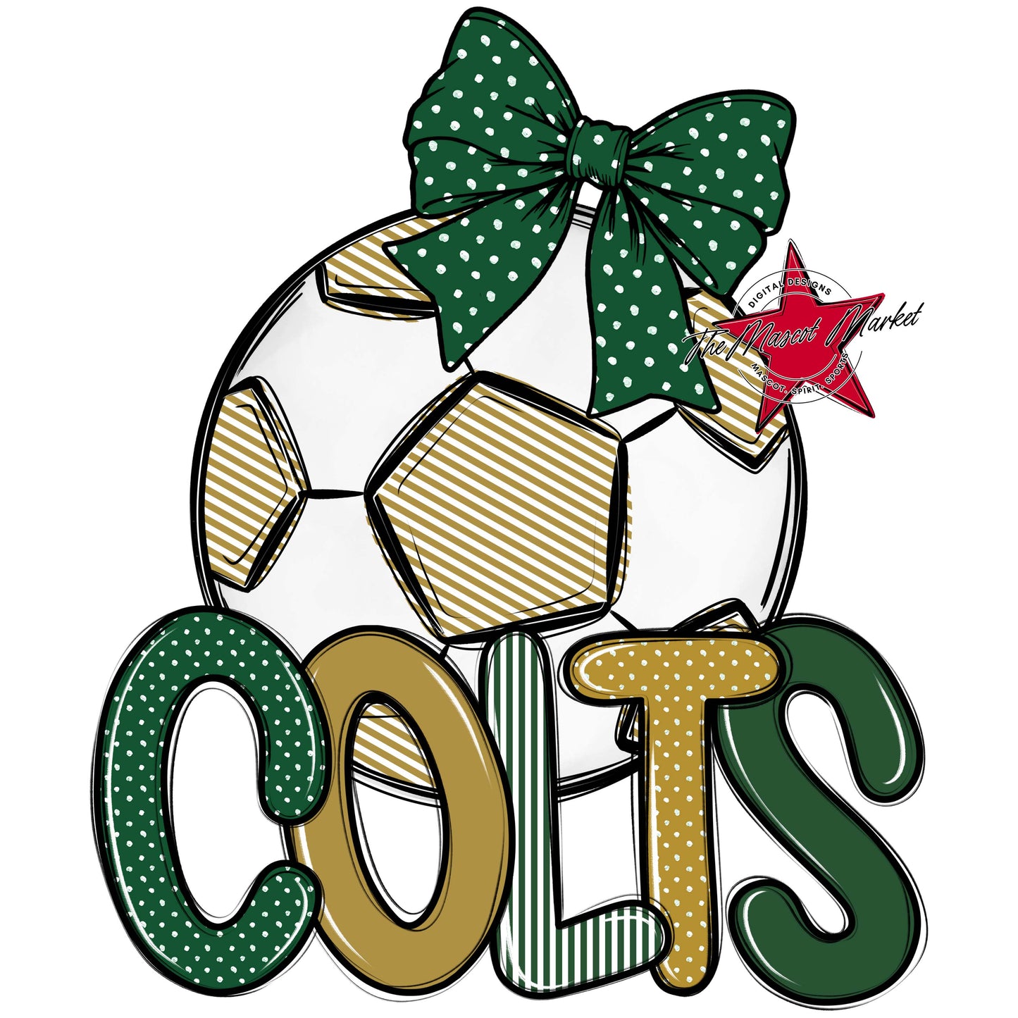 Colts Soccer Spirit Design-Green & Gold