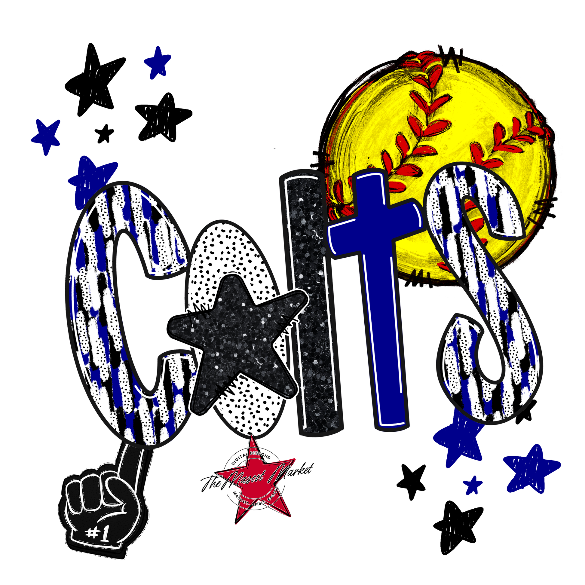 Colts Softball Scrape-Blue
