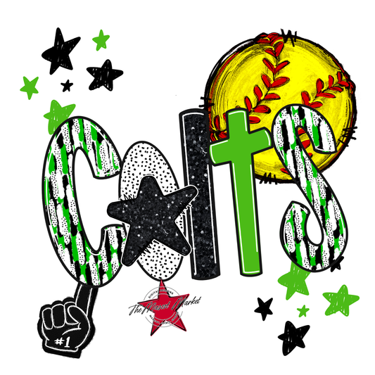 Colts Softball Scrape-Bright Green