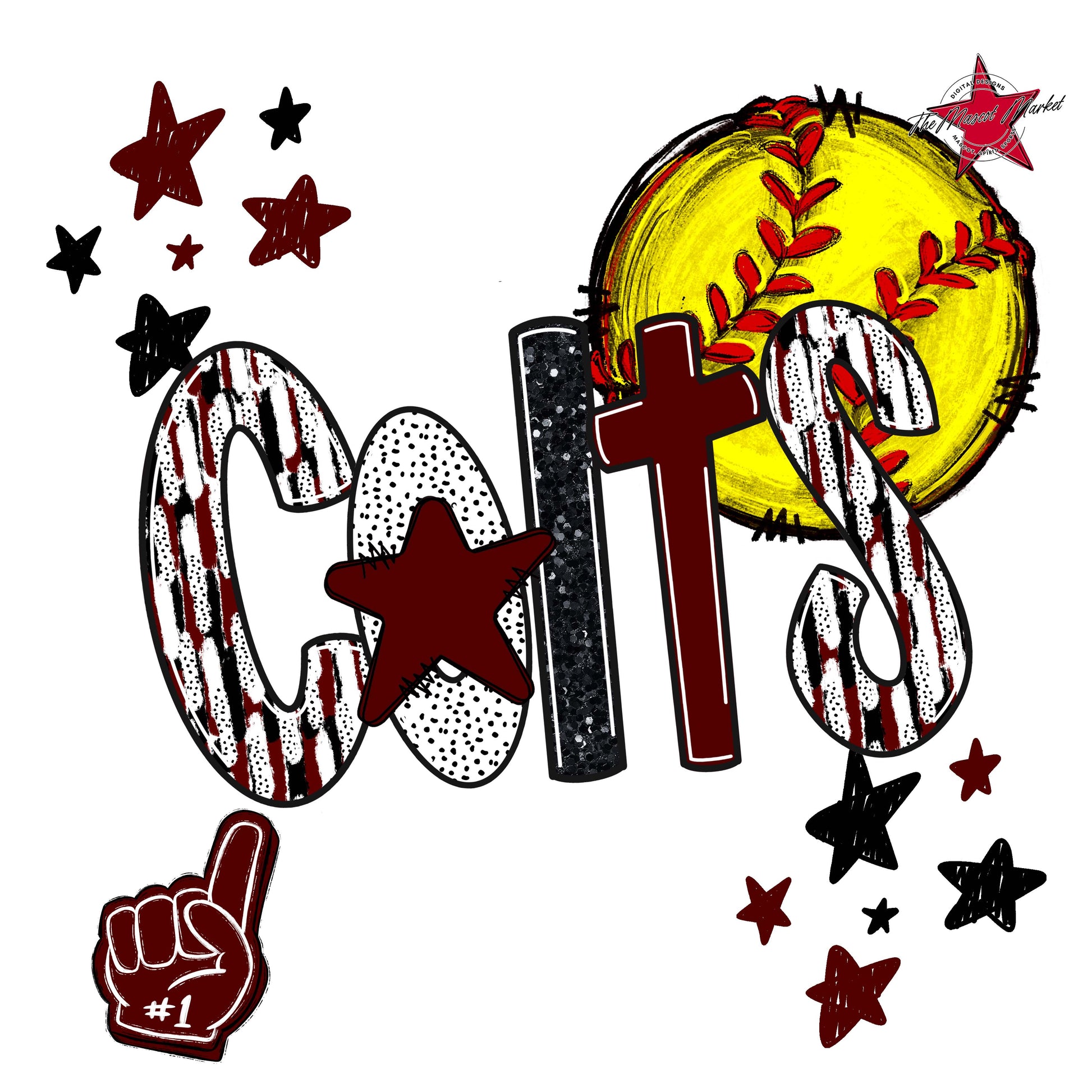 Colts Softball Scrape-Maroon