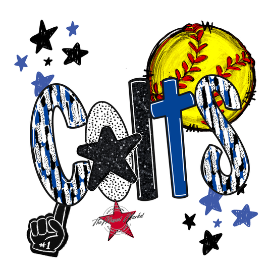 Colts Softball Scrape-Off Blue