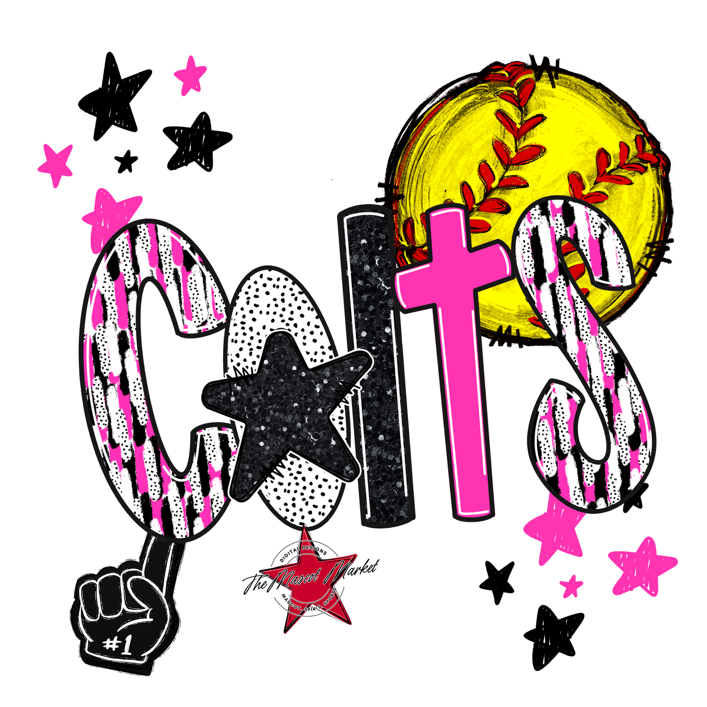 Colts Softball Scrape-Pink
