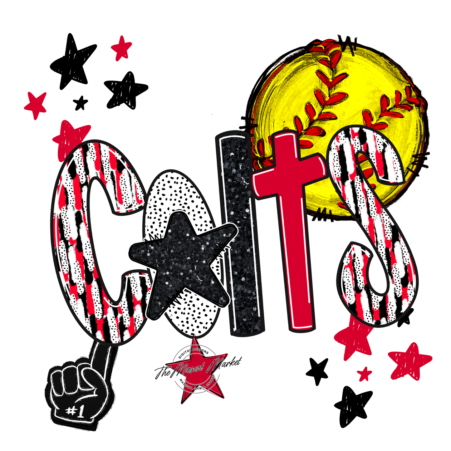 Colts Softball Scrape-Red