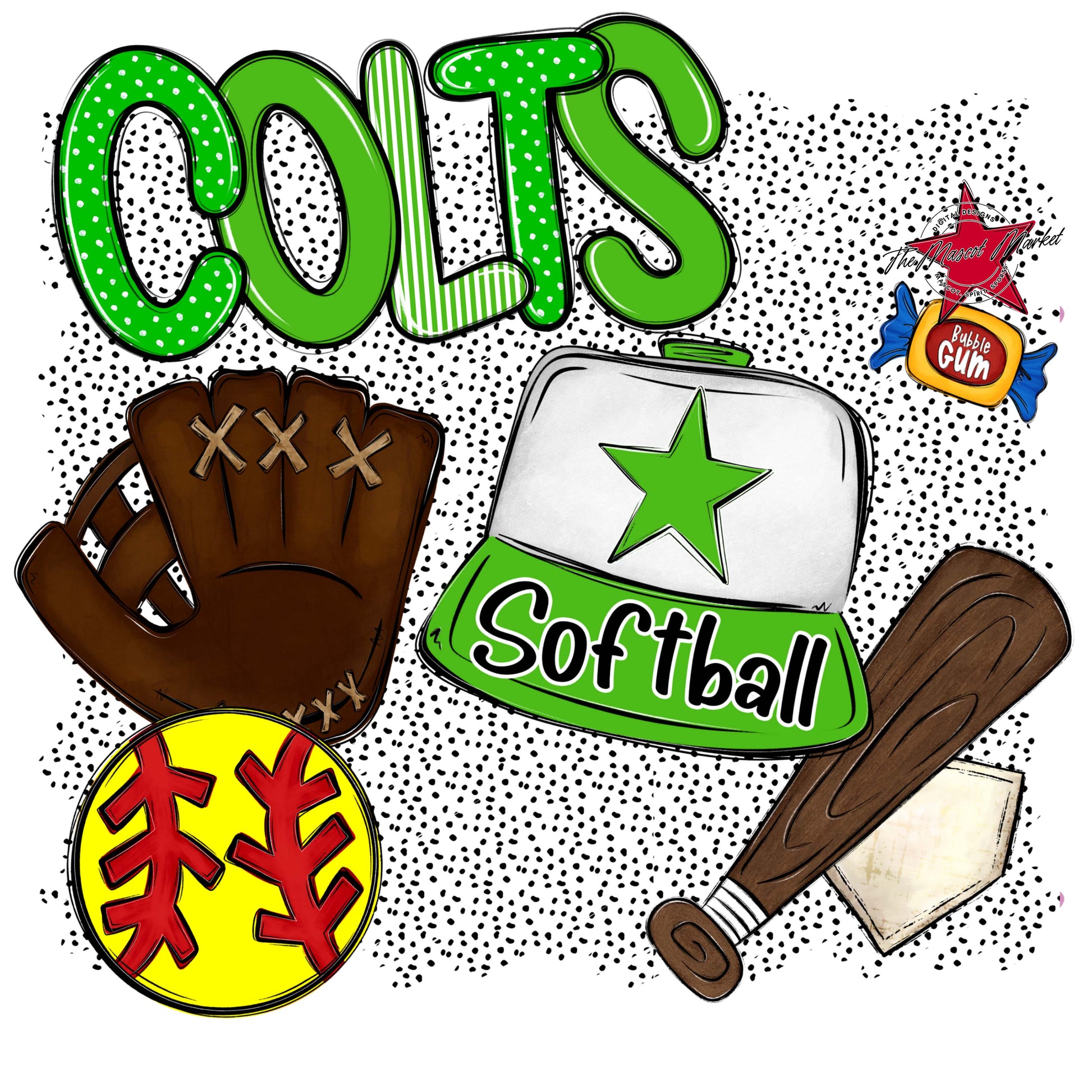 Colts Softball Spirit-Bright Green
