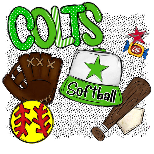 Colts Softball Spirit-Bright Green