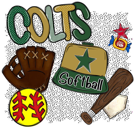Colts Softball Spirit-Green & Gold