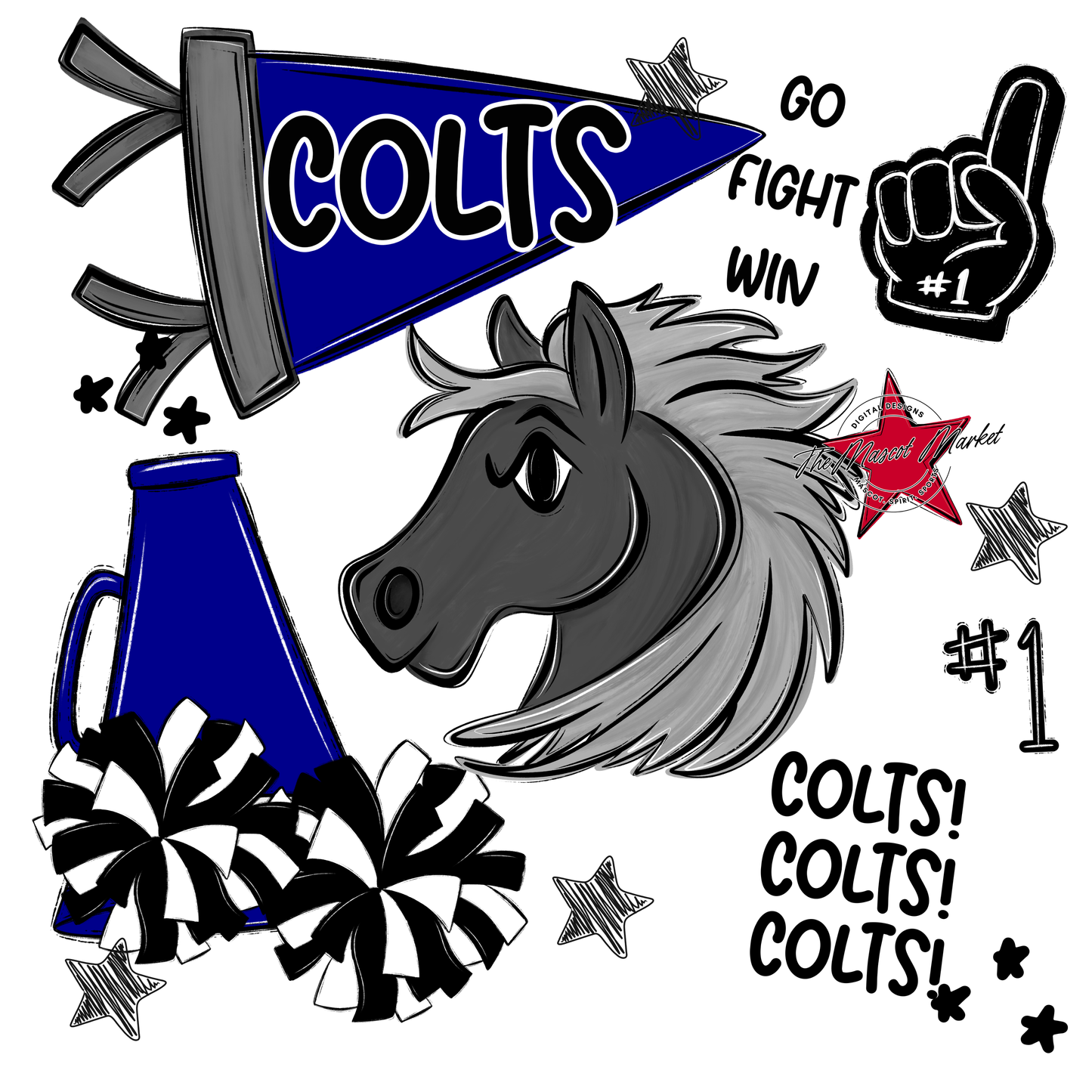 Colts Spirit Design-Blue