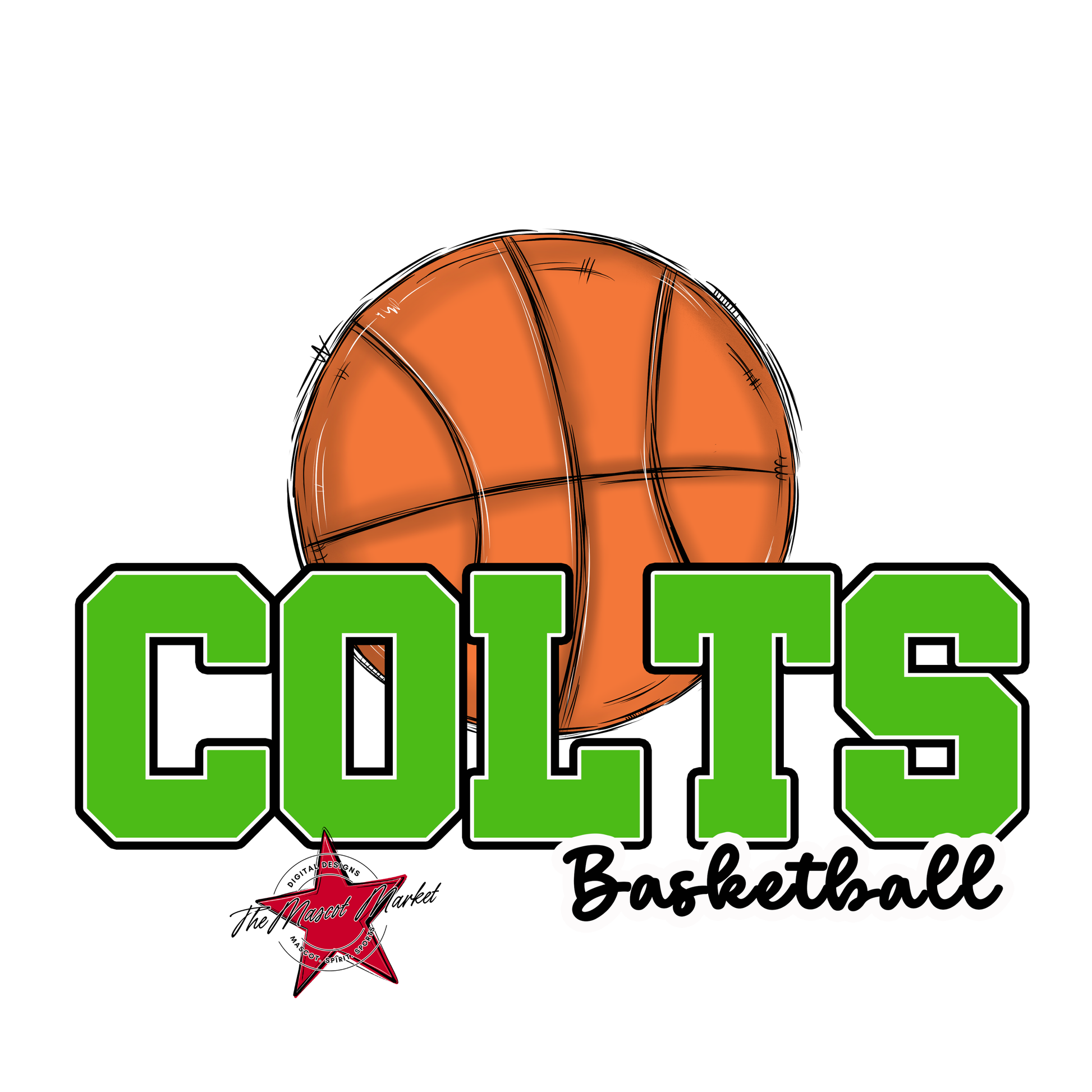 Colts Varsity Basketball-Bright Green