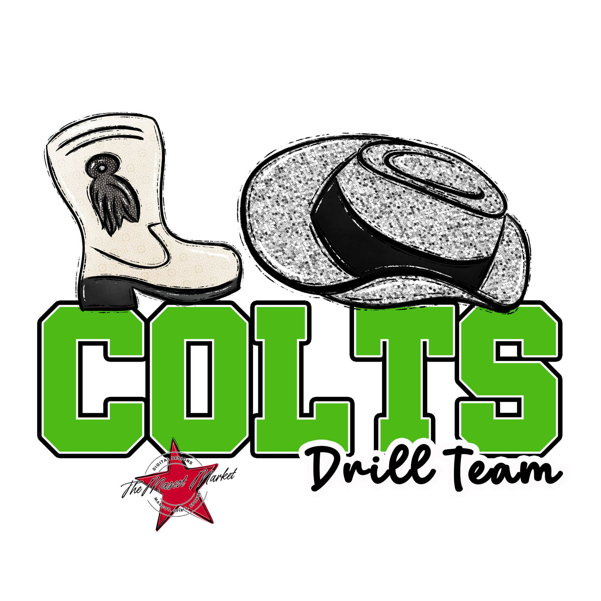 Colts Varsity Drillteam-Bright Green