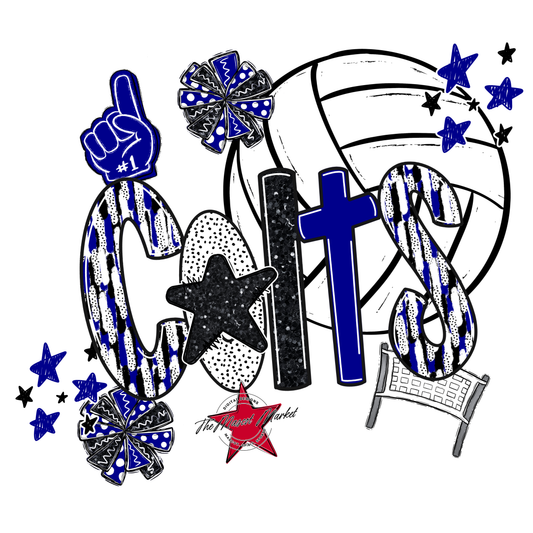 Colts Volleyball Scrape-Blue