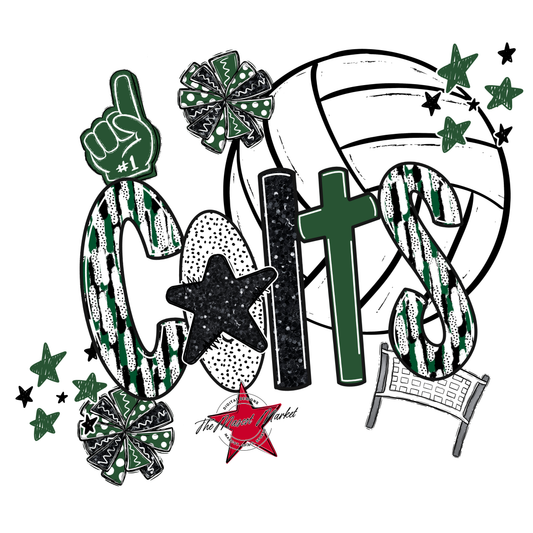 Colts Volleyball Scrape-Green