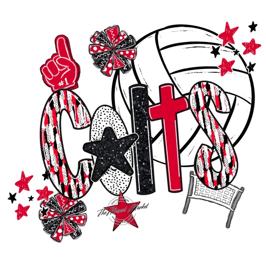 Colts Volleyball Scrape-Red