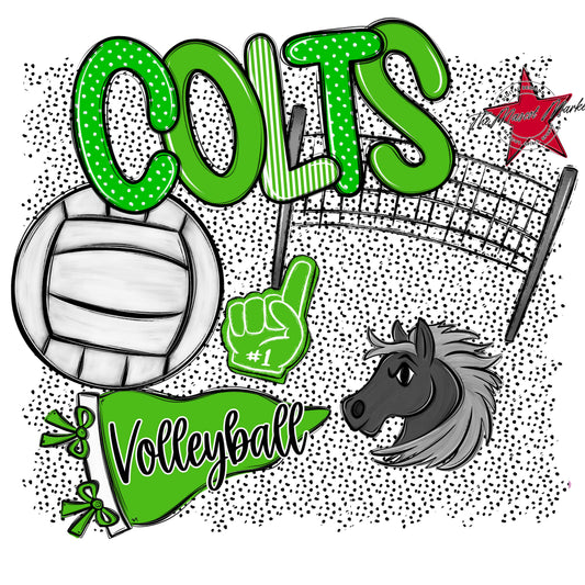 Colts Volleyball Spirit-Bright Green