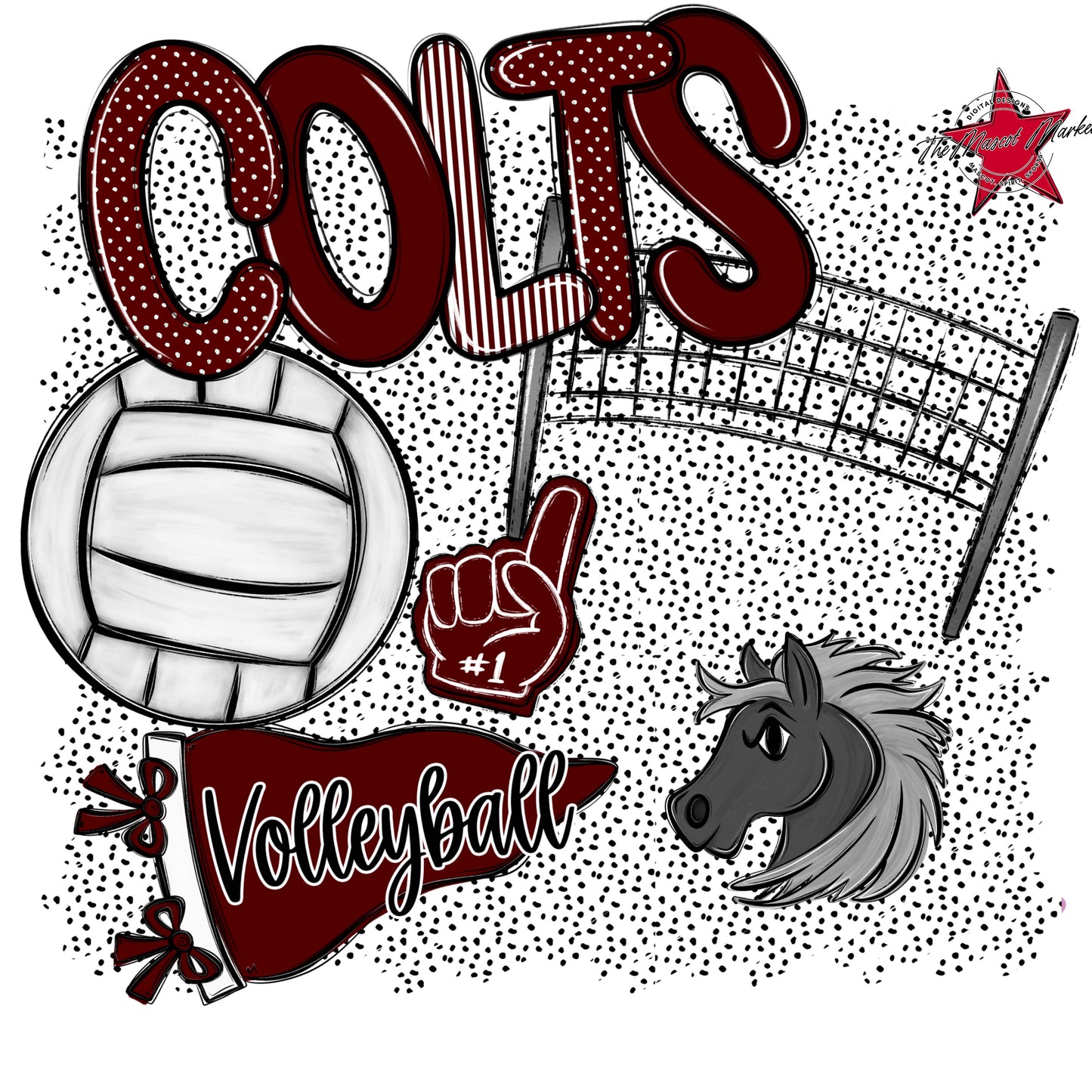 Colts Volleyball Spirit-Maroon