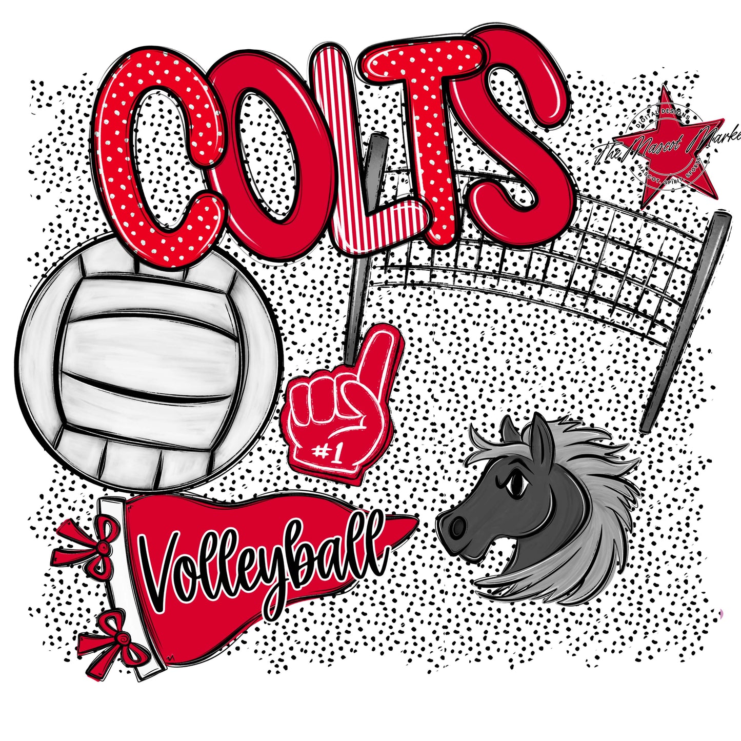 Colts Volleyball Spirit-Red