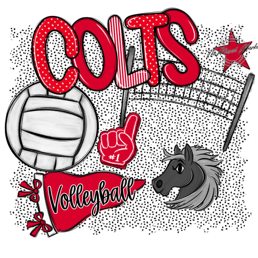 Colts Volleyball Spirit-Red