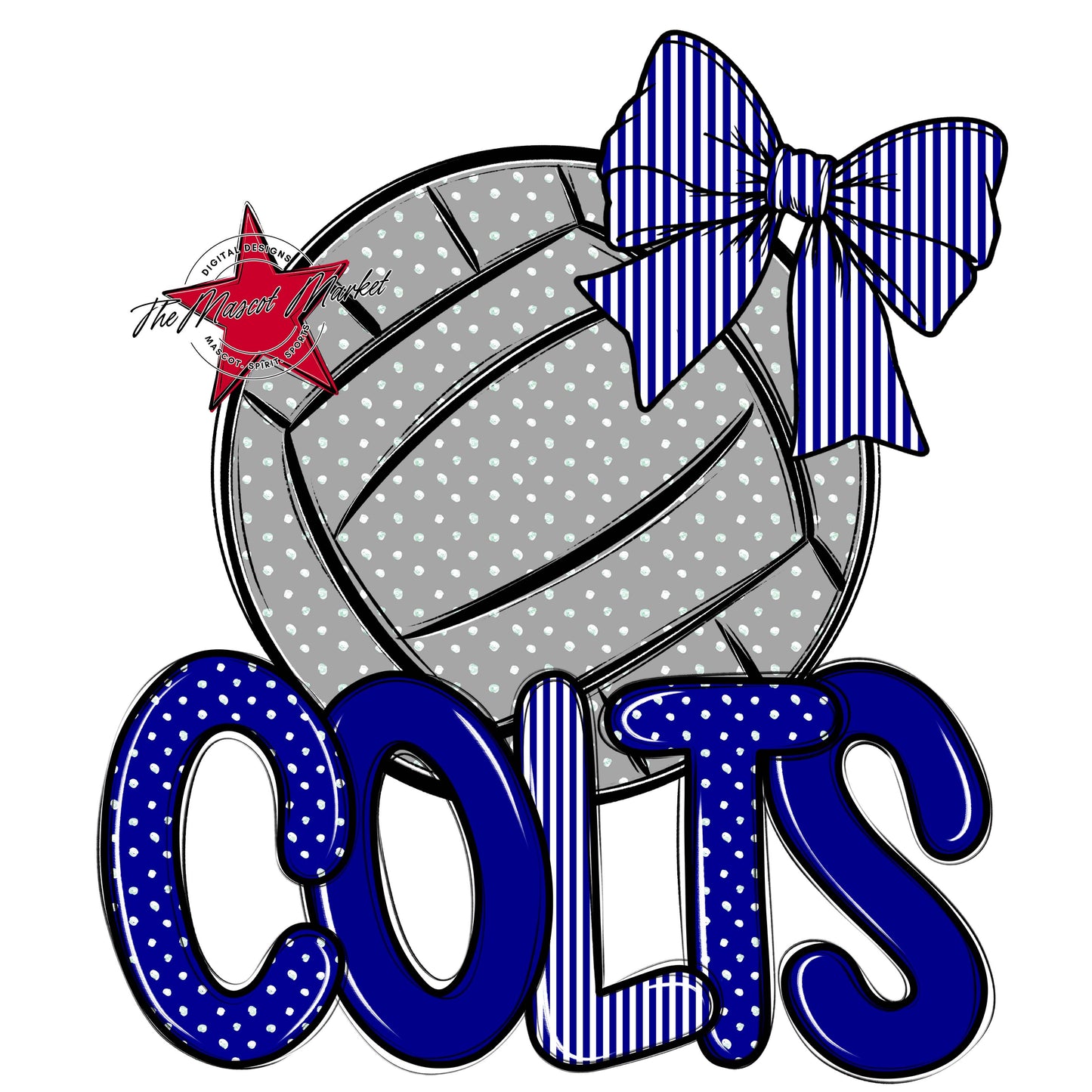 Colts Volleyball Spirit Design-Blue