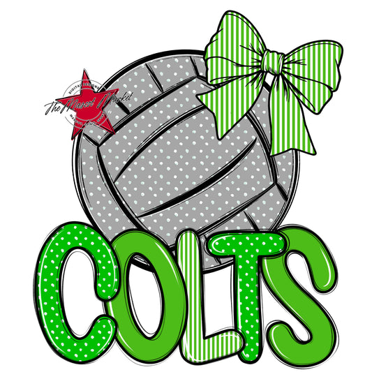 Colts Volleyball Spirit Design-Bright Green