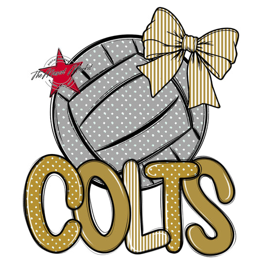 Colts Volleyball Spirit Design-Gold