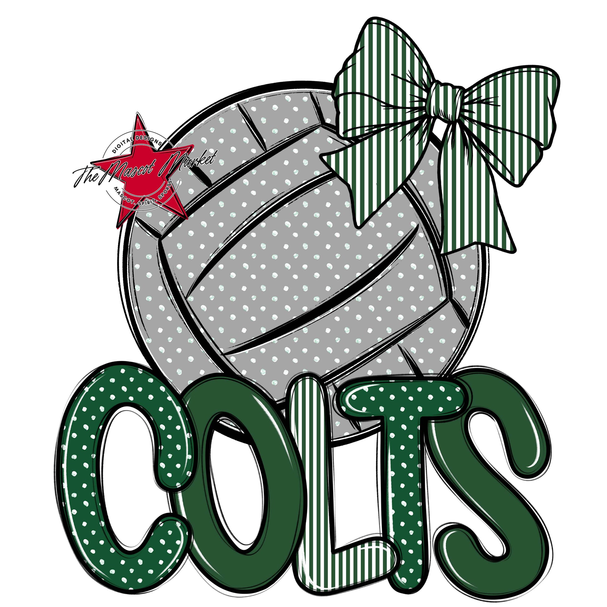 Colts Volleyball Spirit Design-Green