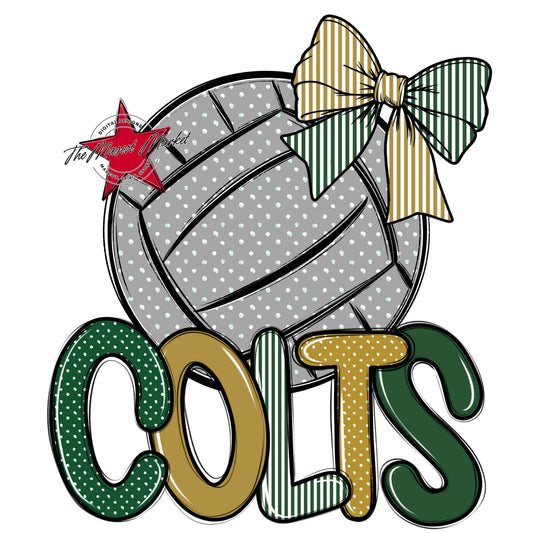 Colts Volleyball Spirit Design-Green & Gold
