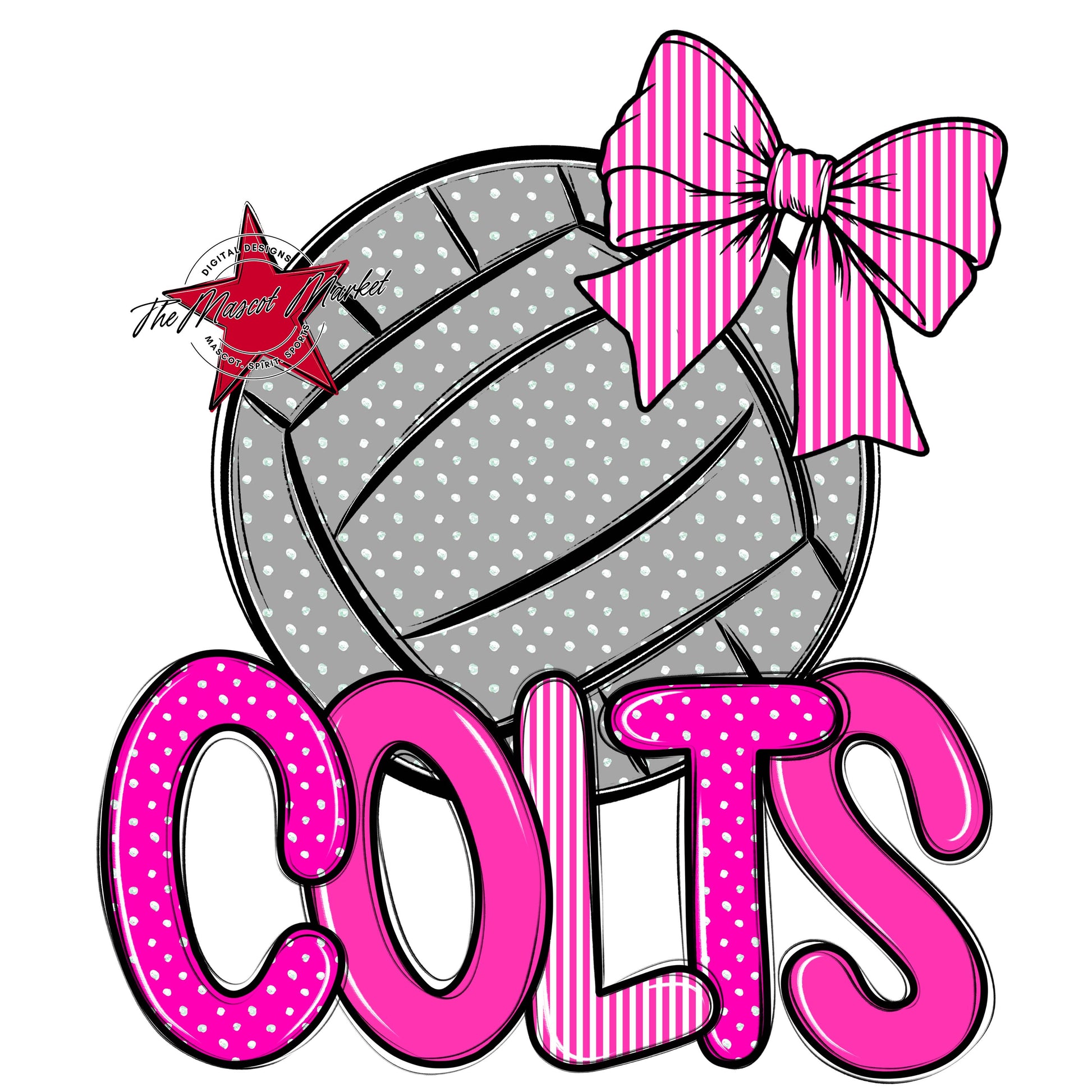 Colts Volleyball Spirit Design-Pink