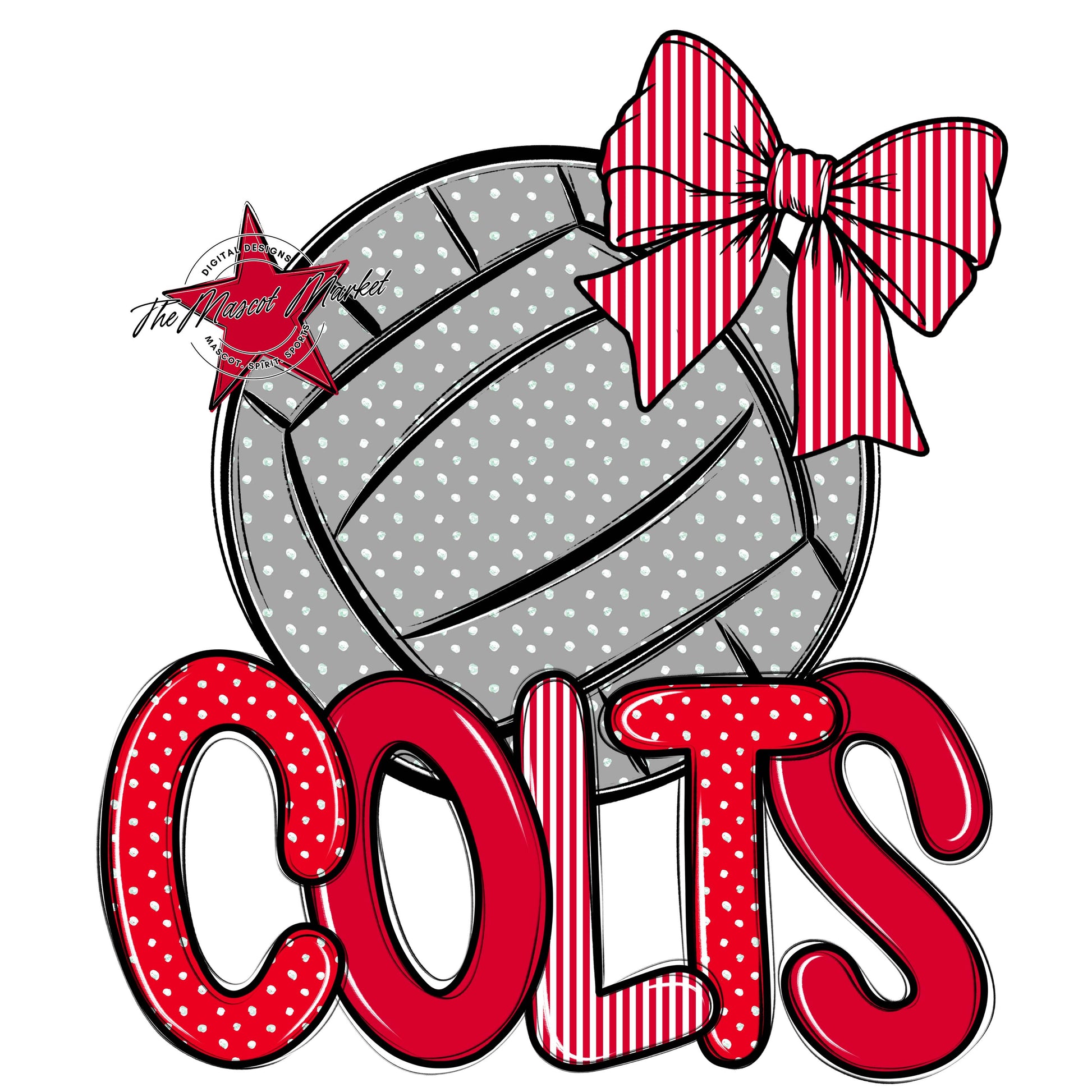 Colts Volleyball Spirit Design-Red