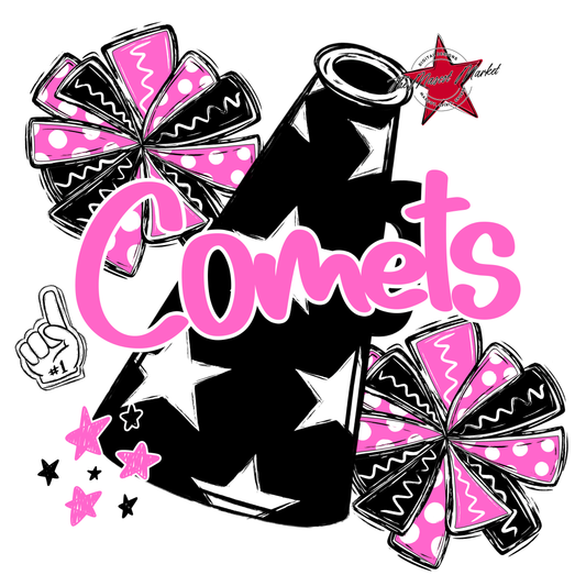 Comets Alpha Megaphone Design-Baby Pink