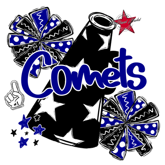 Comets Alpha Megaphone Design-Blue
