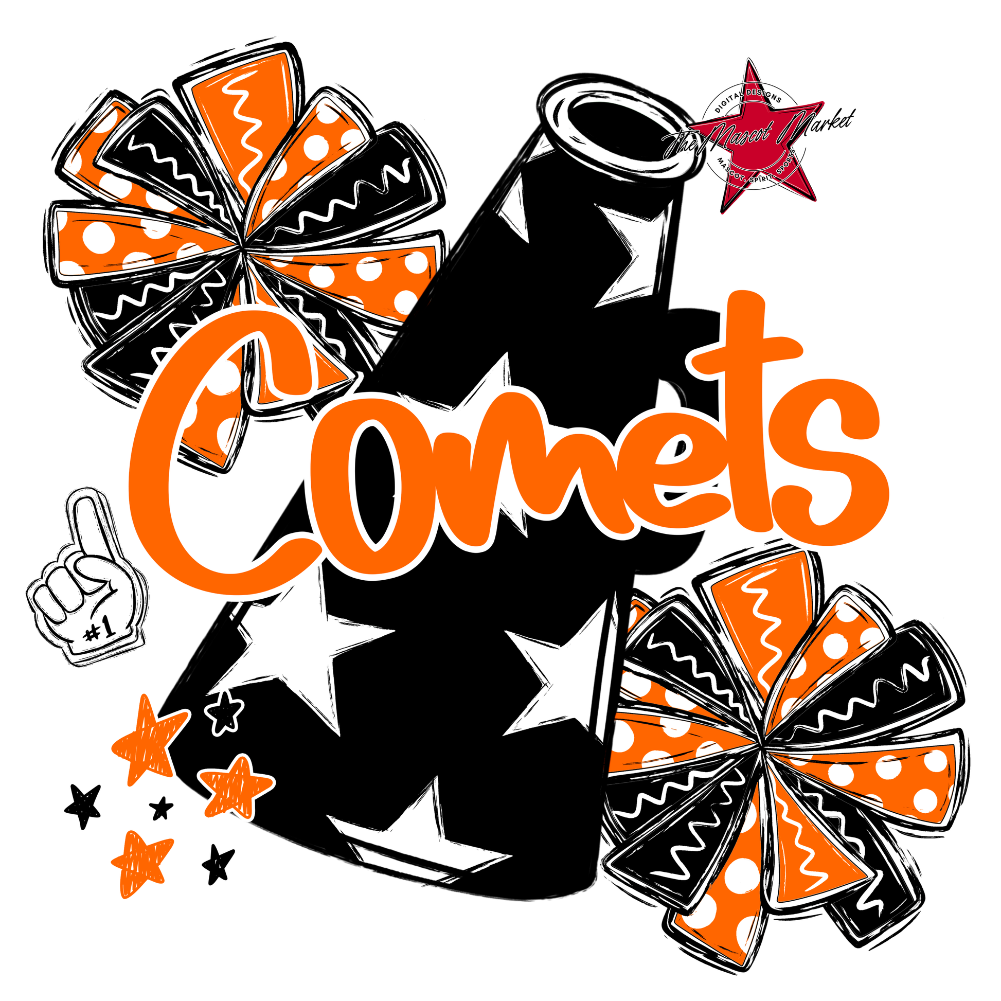 Comets Alpha Megaphone Design-Orange