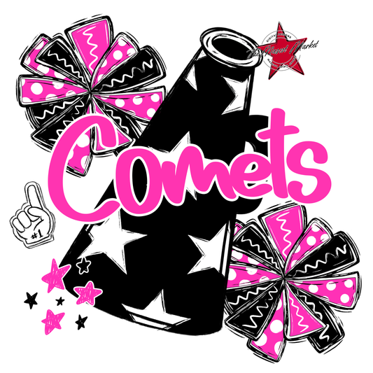Comets Alpha Megaphone Design-Pink