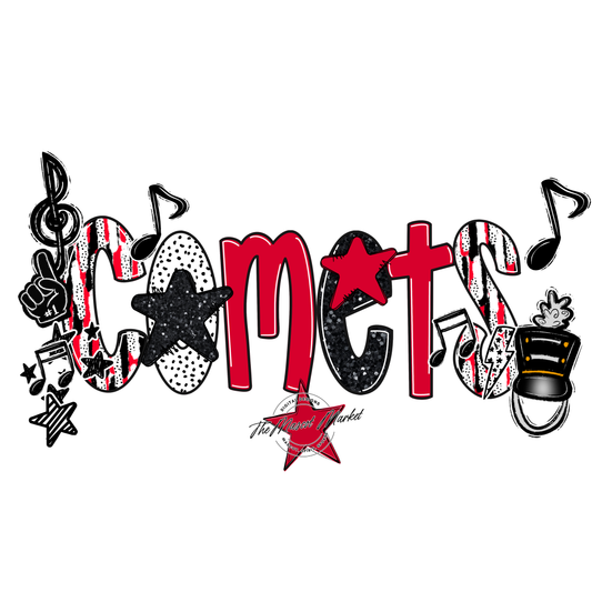 Comets Band Scrape-Red